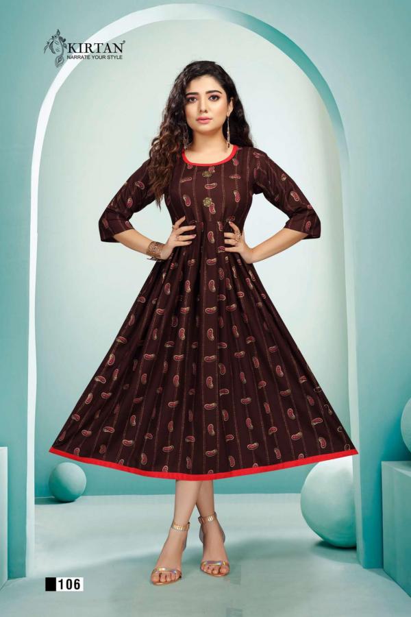 Kirtan Nitya Stylist Rayon Printed Flair Kurti 